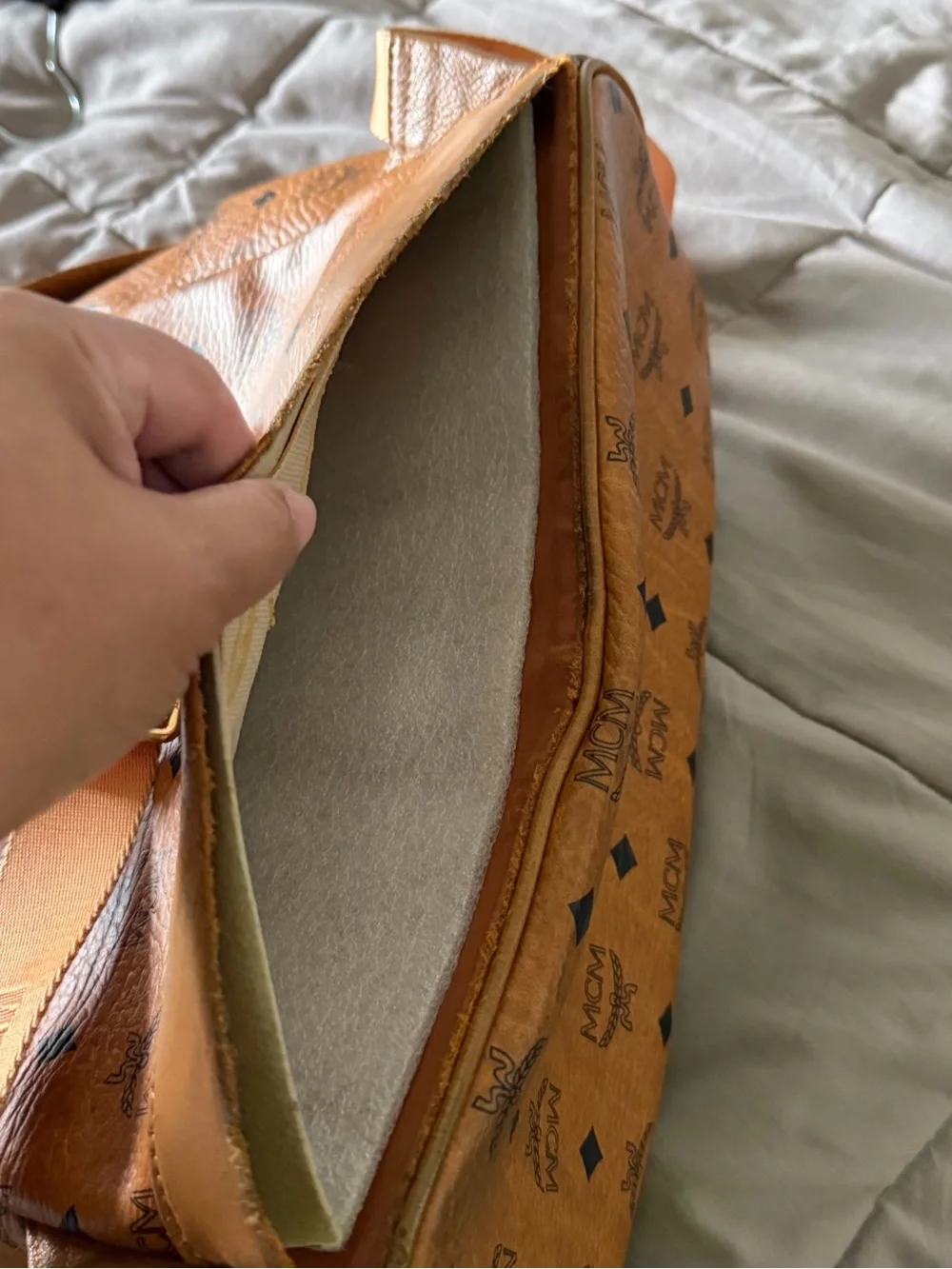 MCM Cognac Visetos Logo Backpack with Gold and Silver Studs! (FIX IT OR CHOP IT)